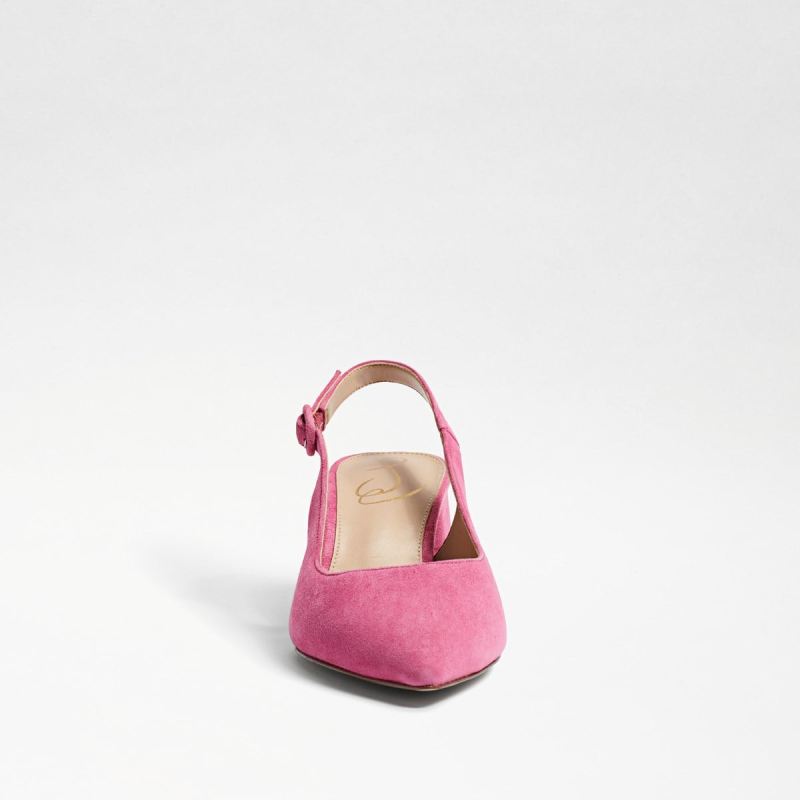 Sam Edelman Petra Pointed Toe Slingback-Pink Confetti Suede