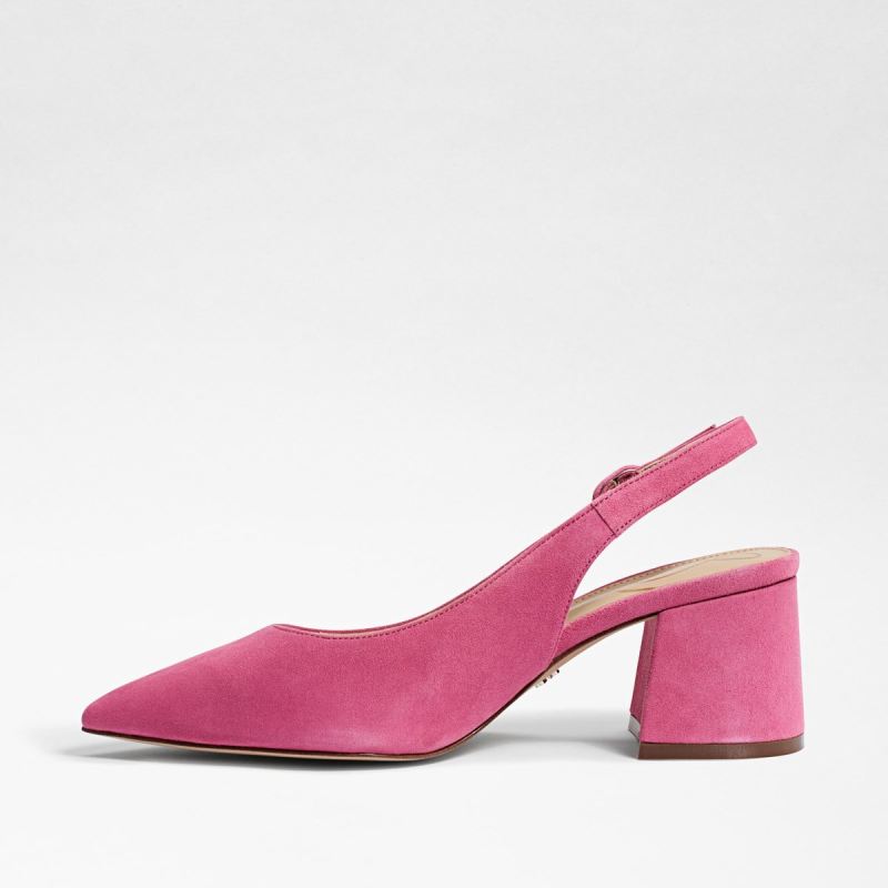 Sam Edelman Petra Pointed Toe Slingback-Pink Confetti Suede