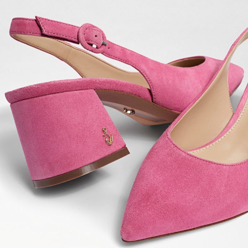 Sam Edelman Petra Pointed Toe Slingback-Pink Confetti Suede