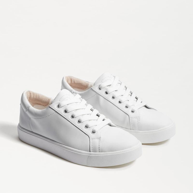 Sam Edelman Ethyl Lace Up Sneaker-White Leather - Click Image to Close
