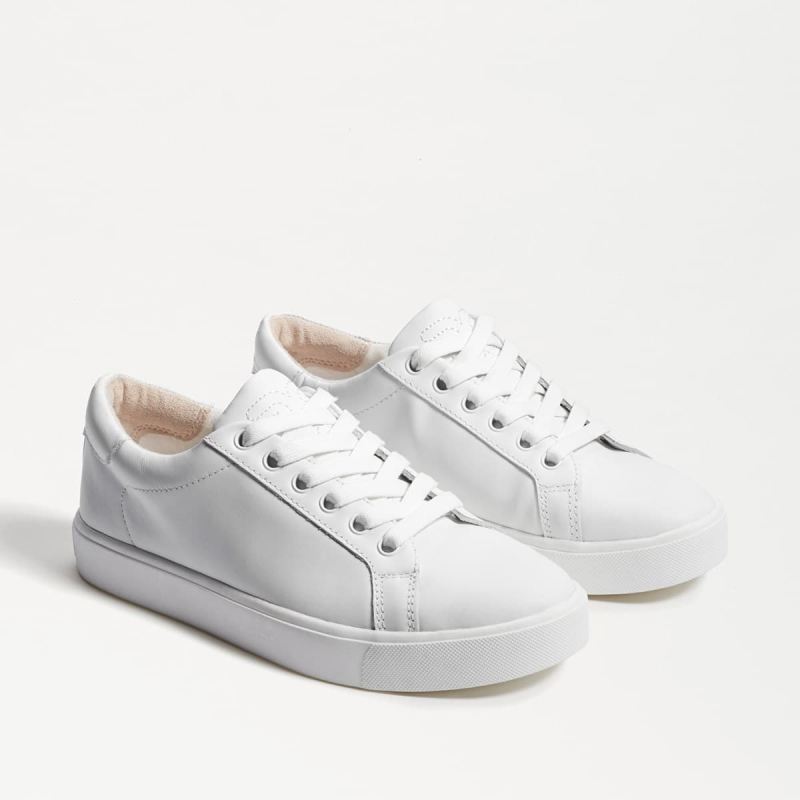 Sam Edelman Ethyl Lace Up Sneaker-White Leather