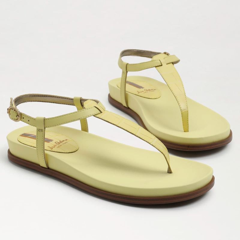 Sam Edelman Naomi Thong Sandal-Butter Yellow Croc