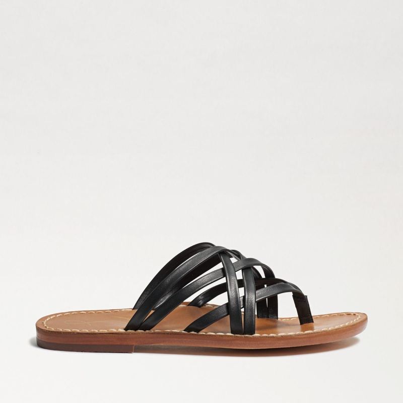 Sam Edelman Marinea Strappy Slide Sandal-Black Leather