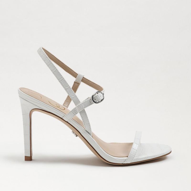 Sam Edelman Doran Strappy Heeled Sandal-Bright White Croc