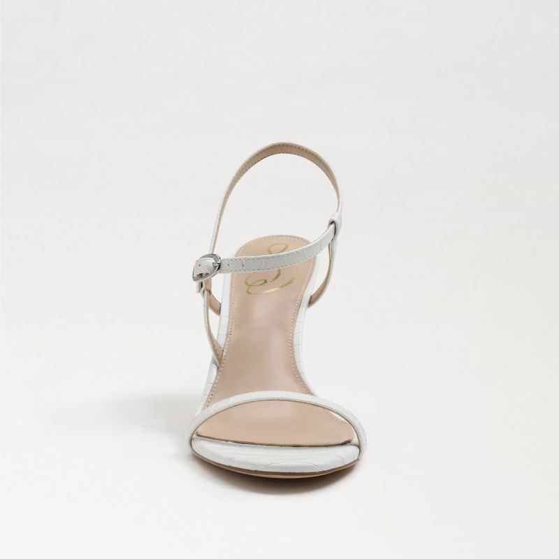 Sam Edelman Doran Strappy Heeled Sandal-Bright White Croc