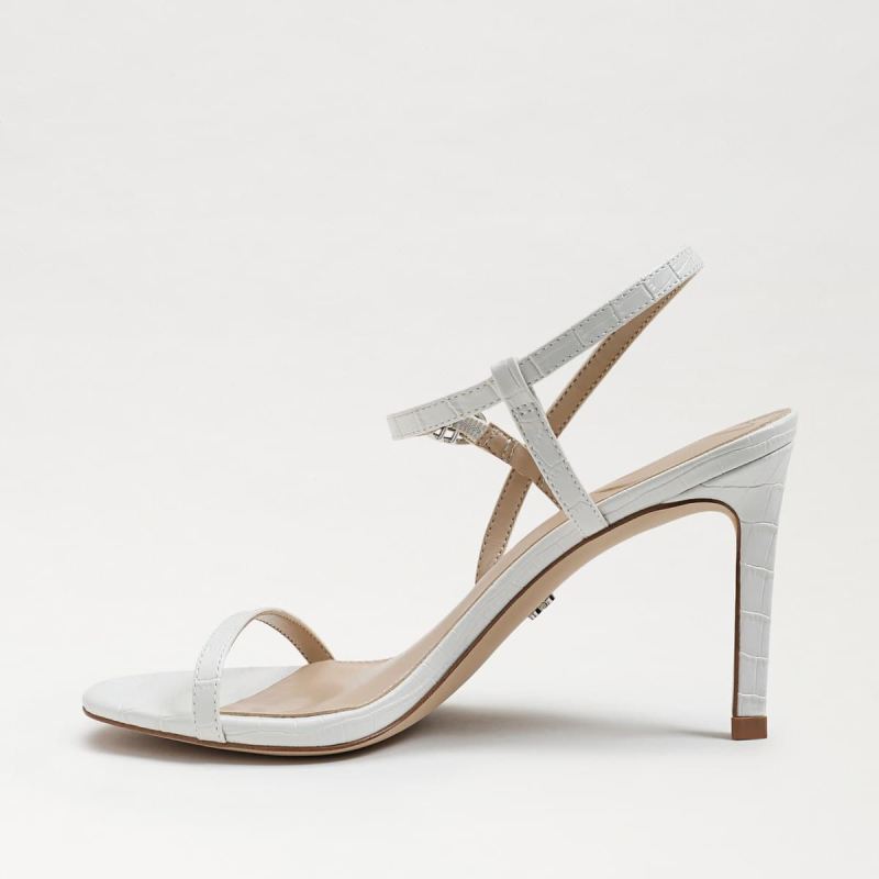 Sam Edelman Doran Strappy Heeled Sandal-Bright White Croc