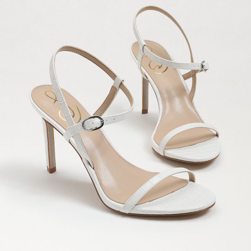 Sam Edelman Doran Strappy Heeled Sandal-Bright White Croc