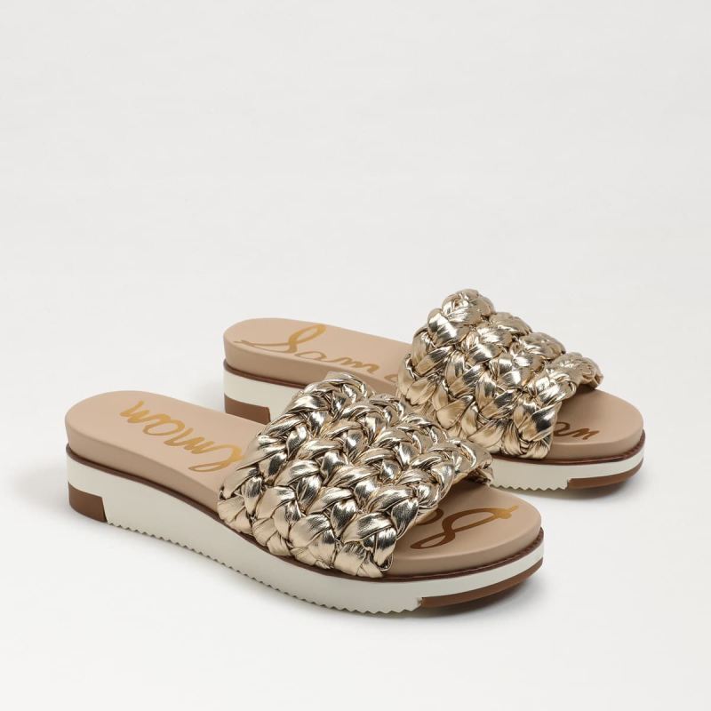 Sam Edelman Ainslie Braided Slide Sandal-Gold Leaf - Click Image to Close