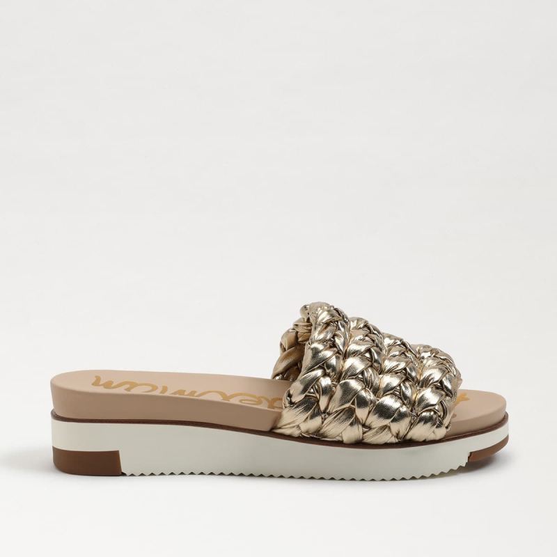 Sam Edelman Ainslie Braided Slide Sandal-Gold Leaf