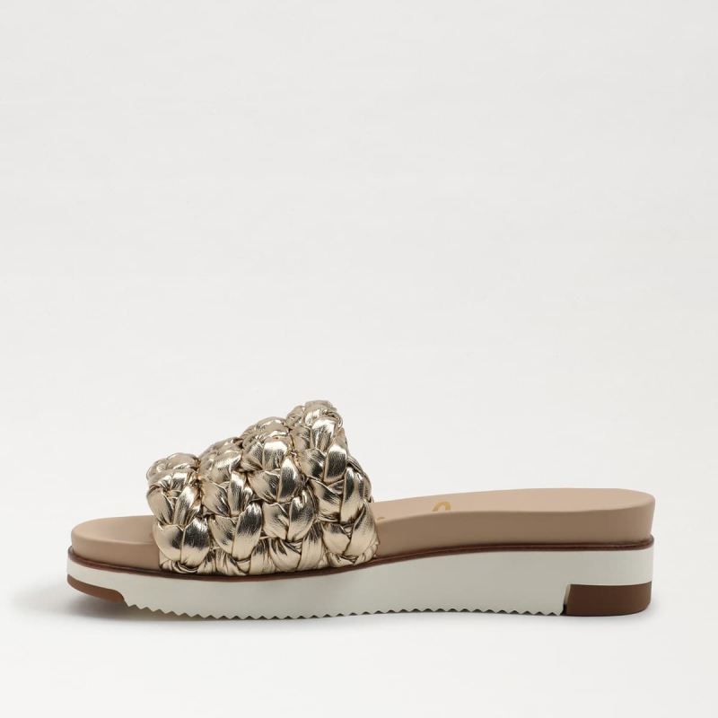 Sam Edelman Ainslie Braided Slide Sandal-Gold Leaf