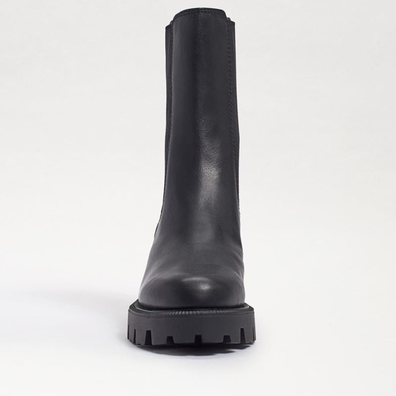 Sam Edelman Genia Lug Sole Chelsea Boot-Black Leather