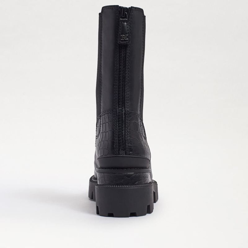 Sam Edelman Genia Lug Sole Chelsea Boot-Black Leather