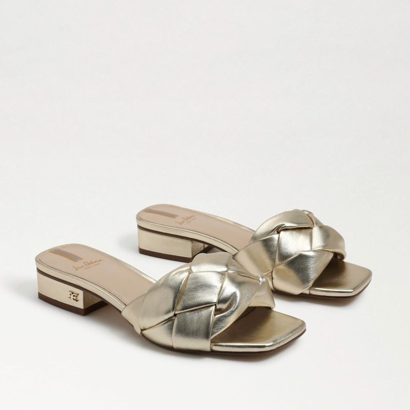 Sam Edelman Dawson Slide Sandal-Gold Leaf Leather