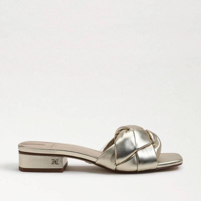 Sam Edelman Dawson Slide Sandal-Gold Leaf Leather