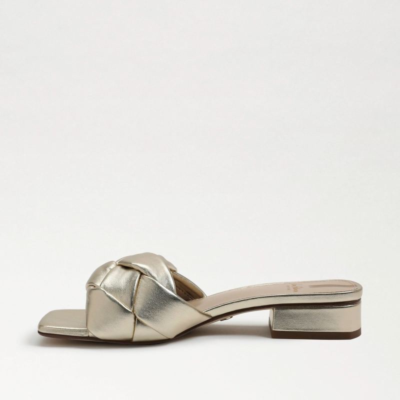 Sam Edelman Dawson Slide Sandal-Gold Leaf Leather