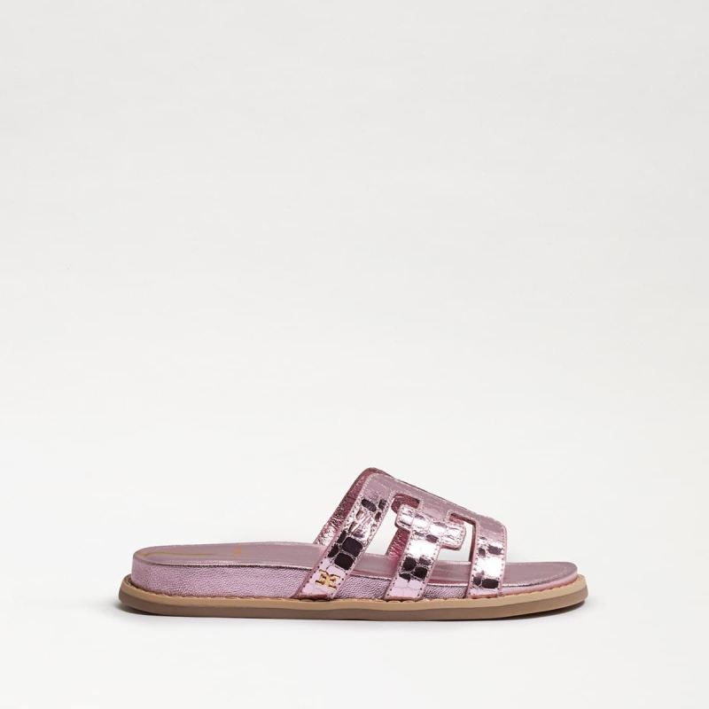 Sam Edelman Valeri Kids Slide Sandal-Pink Metallic Croc