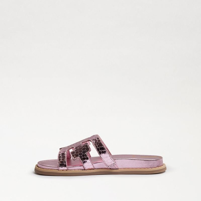 Sam Edelman Valeri Kids Slide Sandal-Pink Metallic Croc