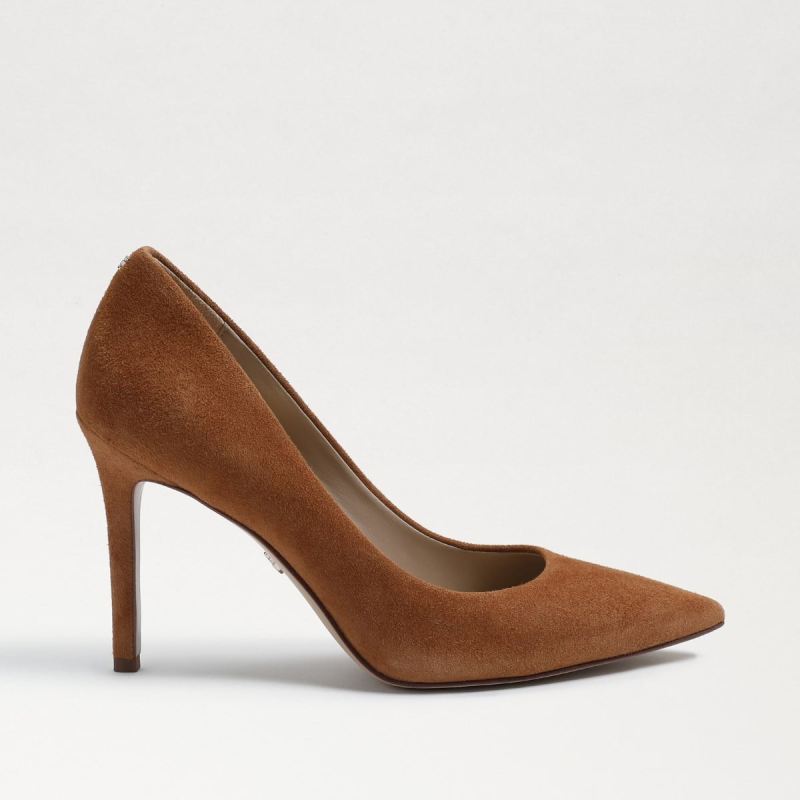 Sam Edelman Hazel Pointed Toe Heel-Toasted Walnut Suede