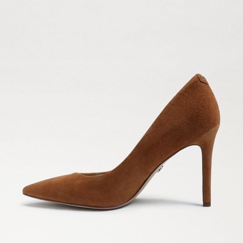 Sam Edelman Hazel Pointed Toe Heel-Toasted Walnut Suede