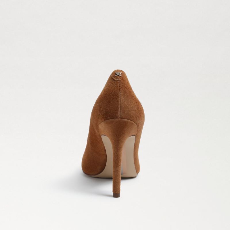 Sam Edelman Hazel Pointed Toe Heel-Toasted Walnut Suede