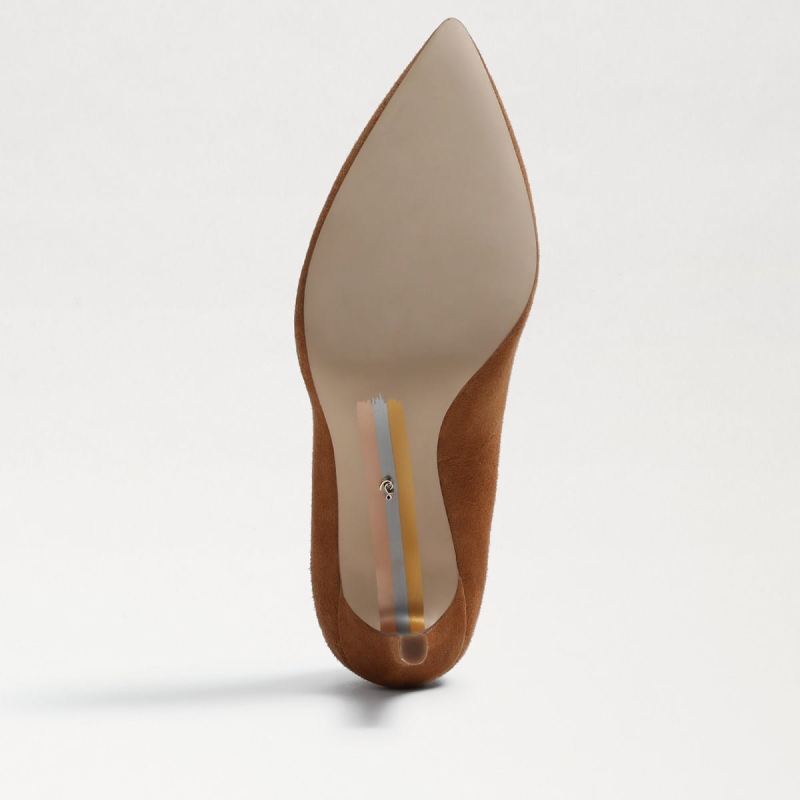 Sam Edelman Hazel Pointed Toe Heel-Toasted Walnut Suede