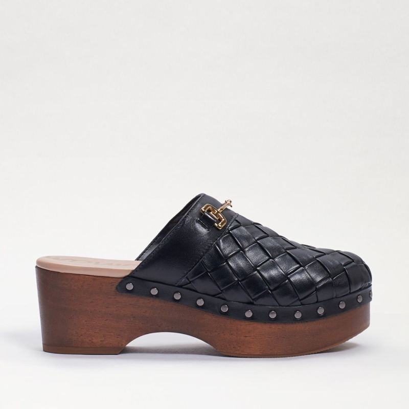 Sam Edelman Hallee Clog-Black Leather