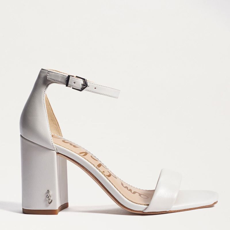 Sam Edelman Daniella Block Heel Sandal-Bright White Leather