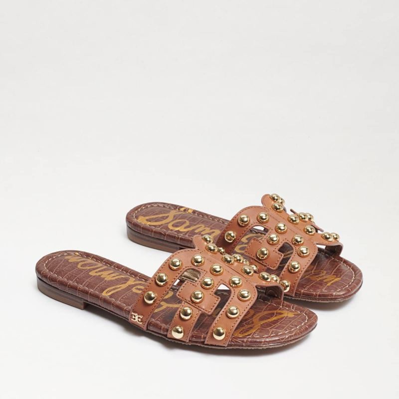 Sam Edelman Bay 14 Studded Slide Sandal-Saddle Leather