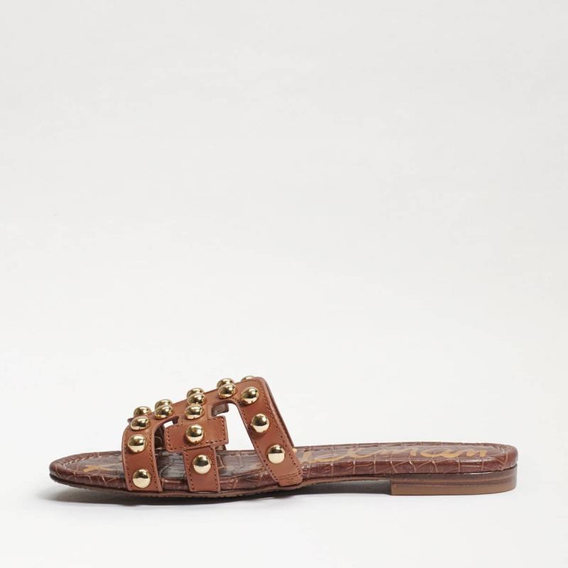 Sam Edelman Bay 14 Studded Slide Sandal-Saddle Leather