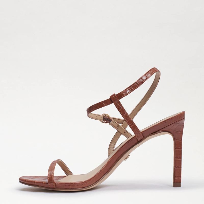 Sam Edelman Doran Strappy Heeled Sandal-Luggage Croco