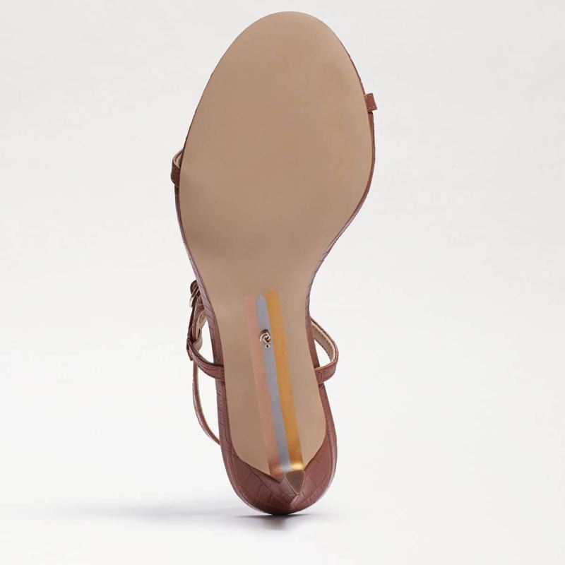 Sam Edelman Doran Strappy Heeled Sandal-Luggage Croco