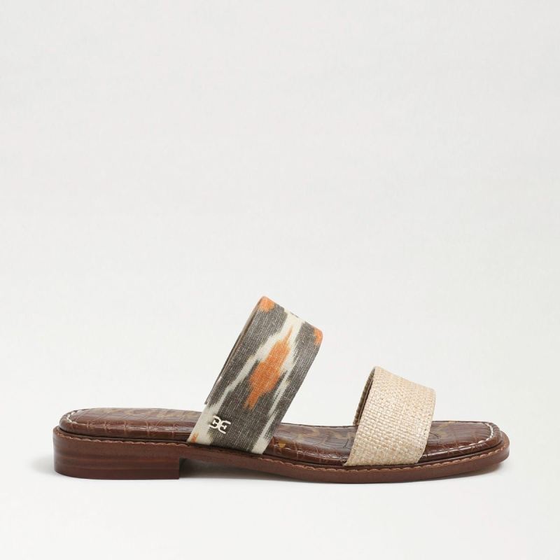 Sam Edelman Haydee Stitch Slide Sandal-Beige/Grey Ikat