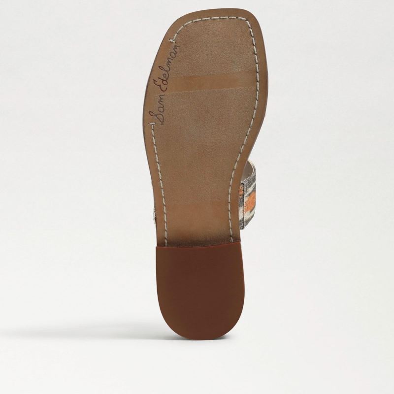 Sam Edelman Haydee Stitch Slide Sandal-Beige/Grey Ikat