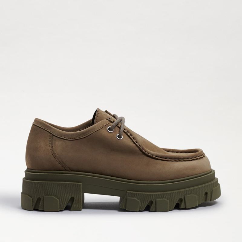 Sam Edelman Danice Lug Sole Oxford-Khaki Green Suede