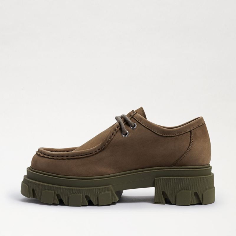 Sam Edelman Danice Lug Sole Oxford-Khaki Green Suede