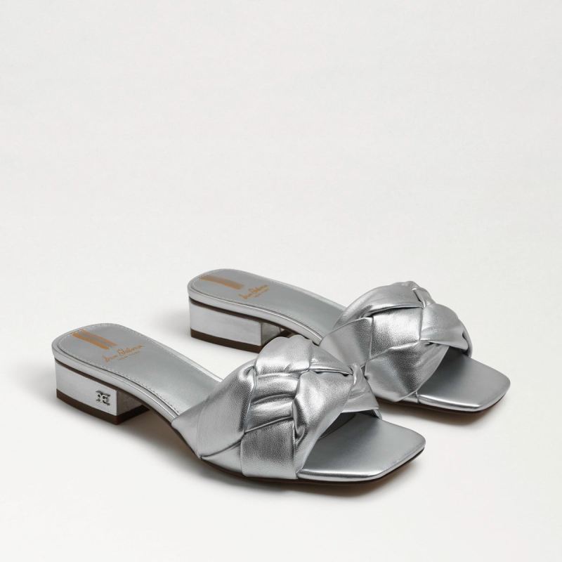 Sam Edelman Dawson Slide Sandal-Soft Silver Leather