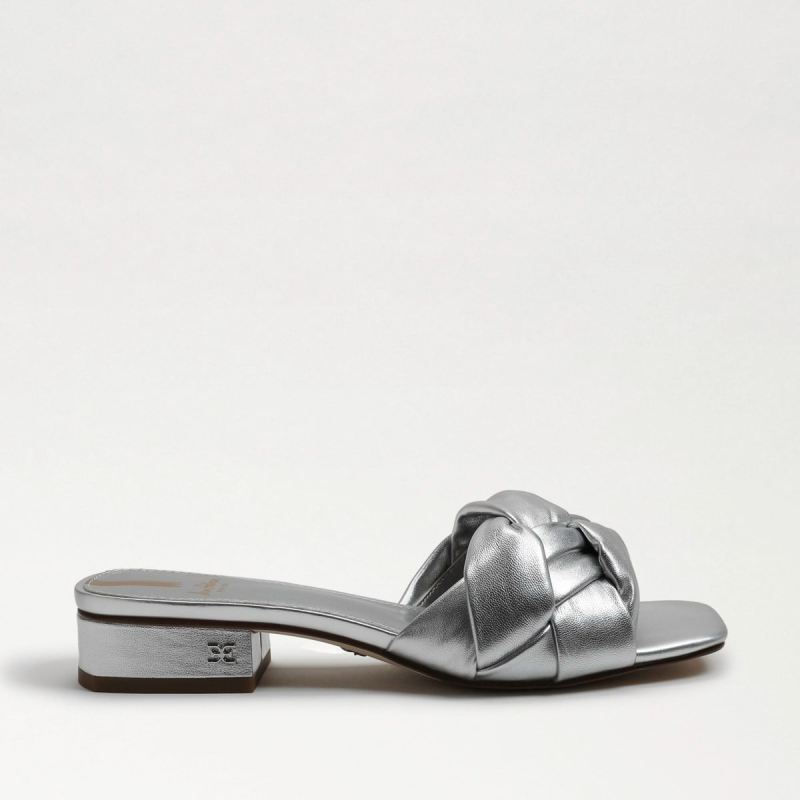 Sam Edelman Dawson Slide Sandal-Soft Silver Leather
