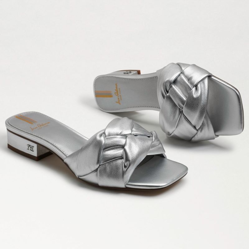 Sam Edelman Dawson Slide Sandal-Soft Silver Leather