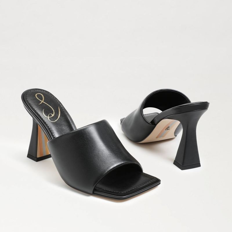 Sam Edelman Carmen Mule Heel Sandal-Black Leather