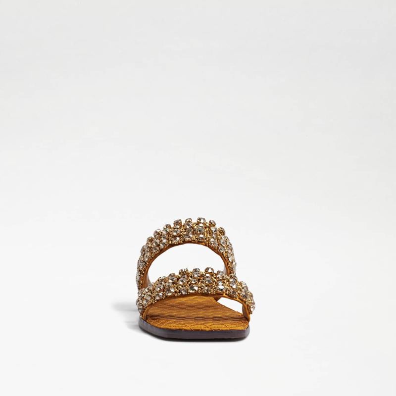 Sam Edelman Ezel Embellished Slide Sandal-Golden Yellow Satin