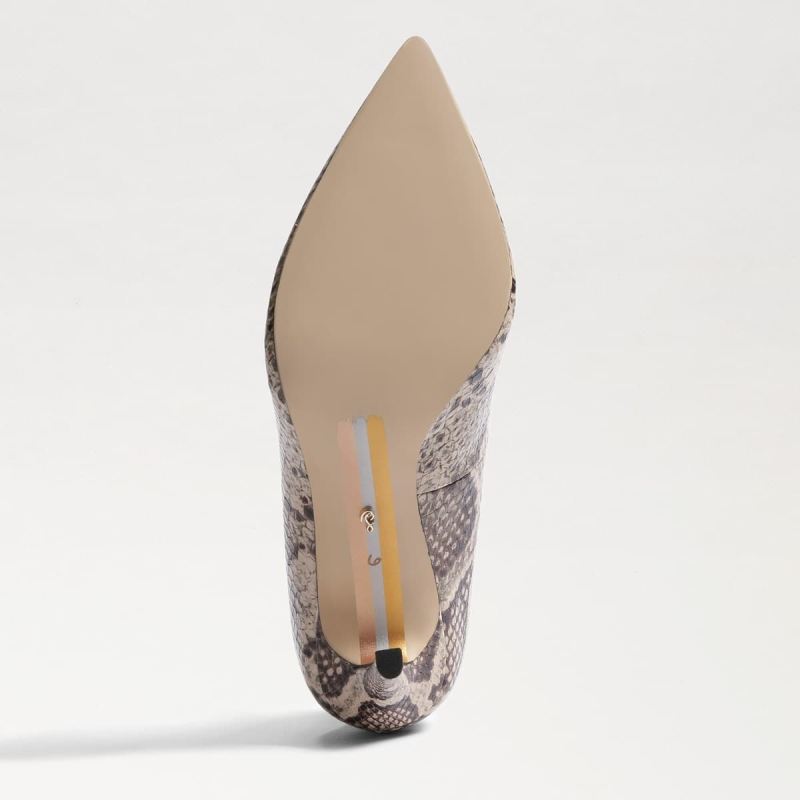 Sam Edelman Hazel Pointed Toe Heel-Stone Snake