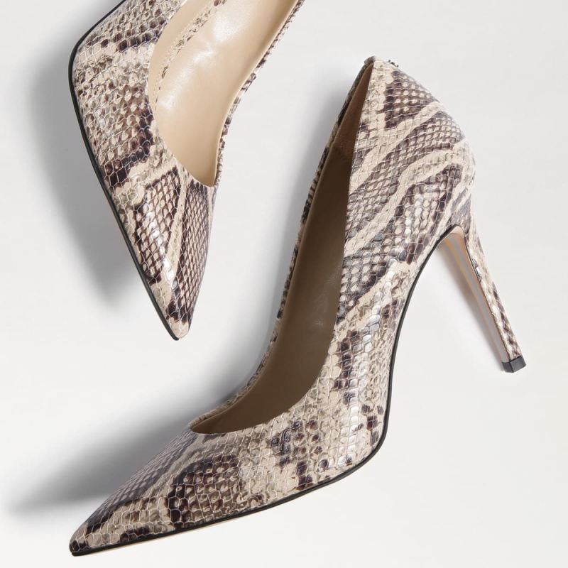 Sam Edelman Hazel Pointed Toe Heel-Stone Snake