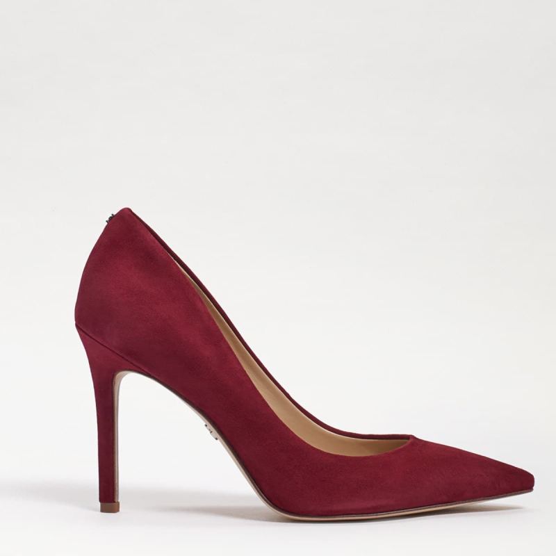 Sam Edelman Hazel Pointed Toe Heel-Bordeaux Suede