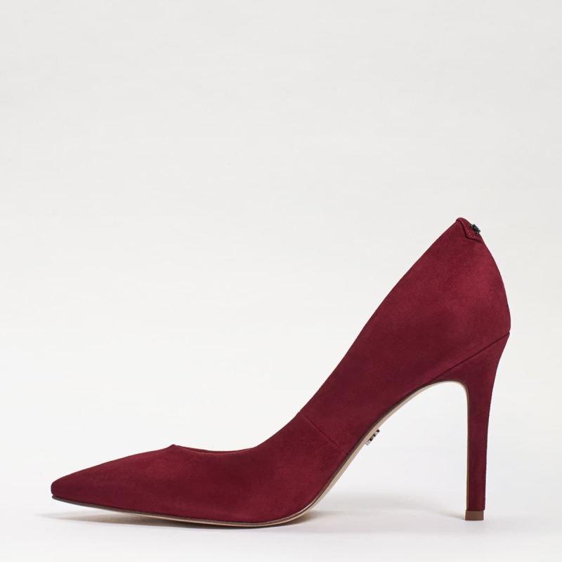 Sam Edelman Hazel Pointed Toe Heel-Bordeaux Suede