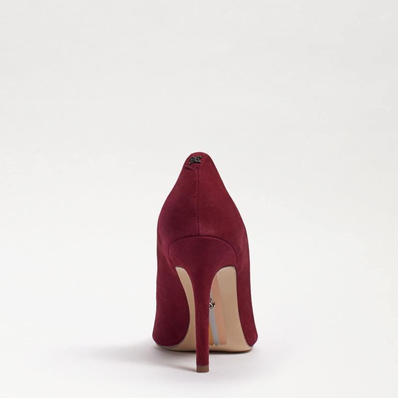 Sam Edelman Hazel Pointed Toe Heel-Bordeaux Suede