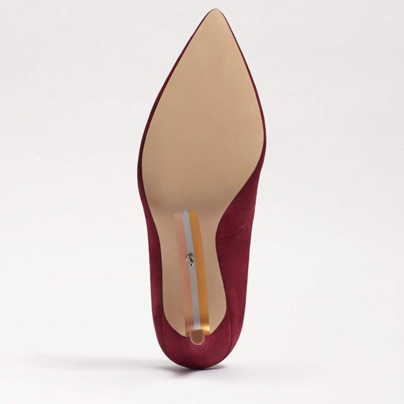 Sam Edelman Hazel Pointed Toe Heel-Bordeaux Suede