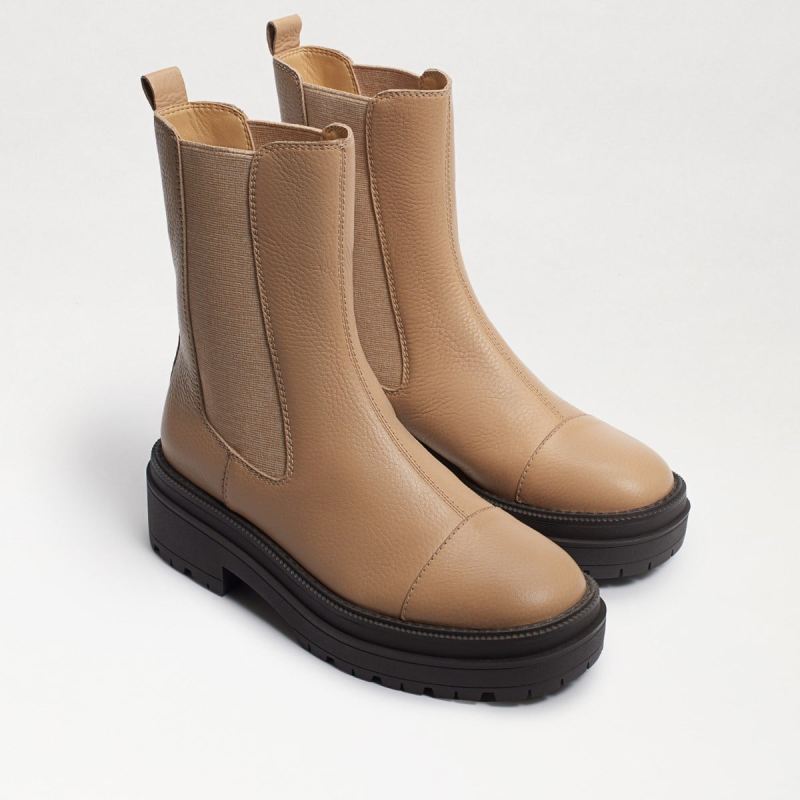 Sam Edelman Wellington Lug Sole Chelsea Boot-Sesame Leather