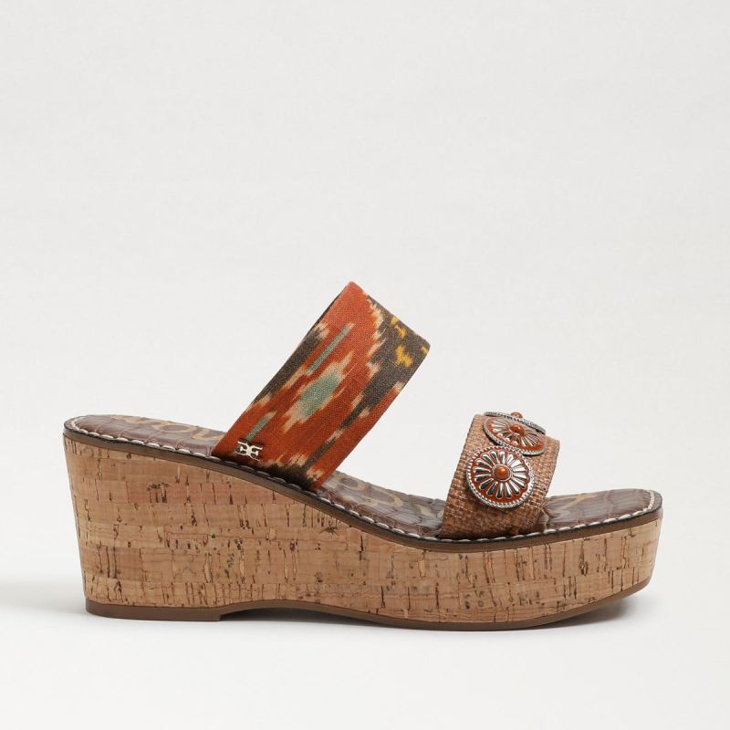 Sam Edelman Abril Wedge-Orange/Brown