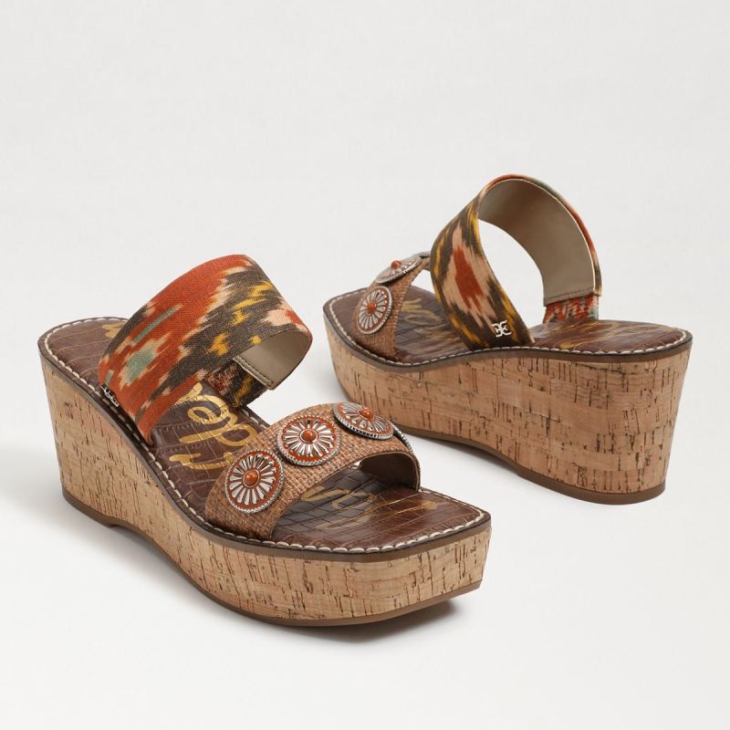 Sam Edelman Abril Wedge-Orange/Brown