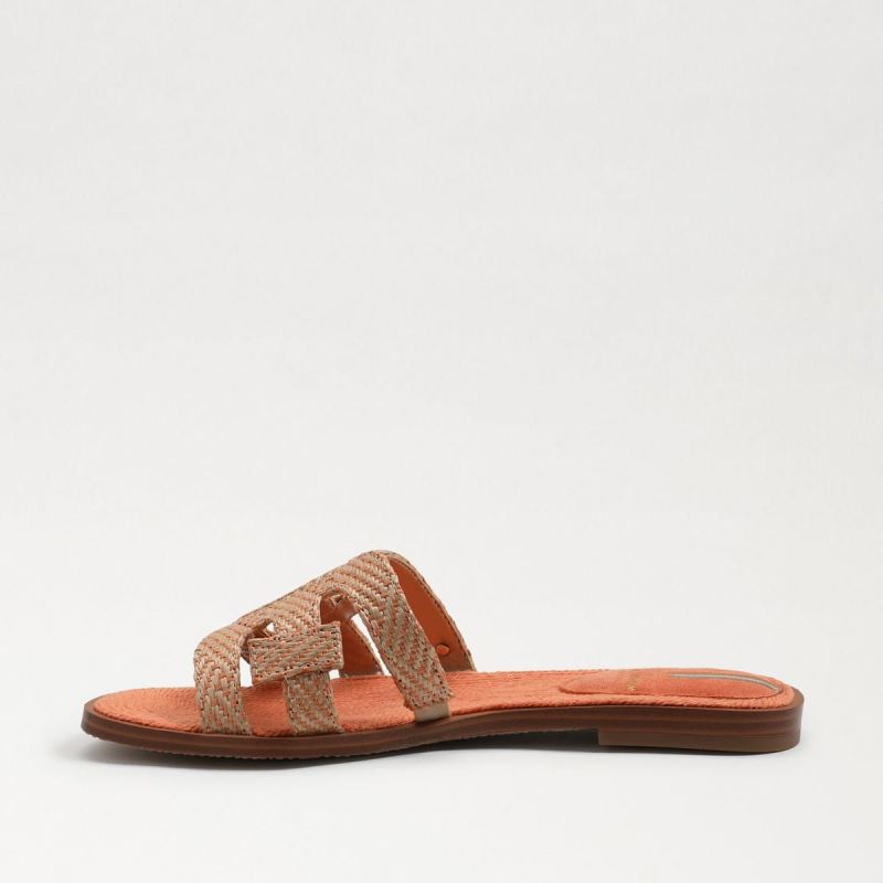 Sam Edelman Bay Raffia Slide Sandal-Natural/Sunset Orange